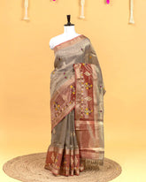 SC3120 - Tissue Saree With Sequence And Embroidery Work